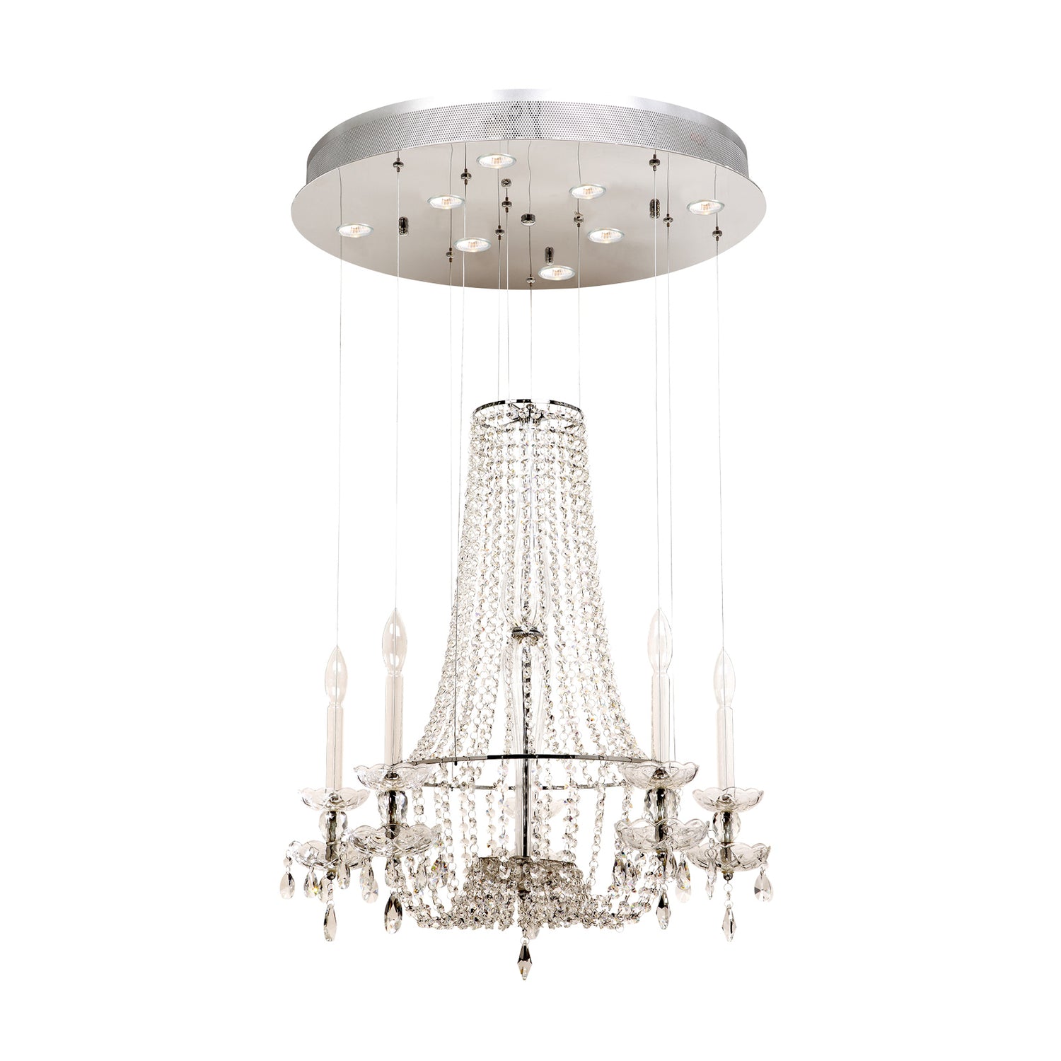 Queen-kattokruunu versioi vanhaa kynttiläkattokruunua modernilla twistillä. 