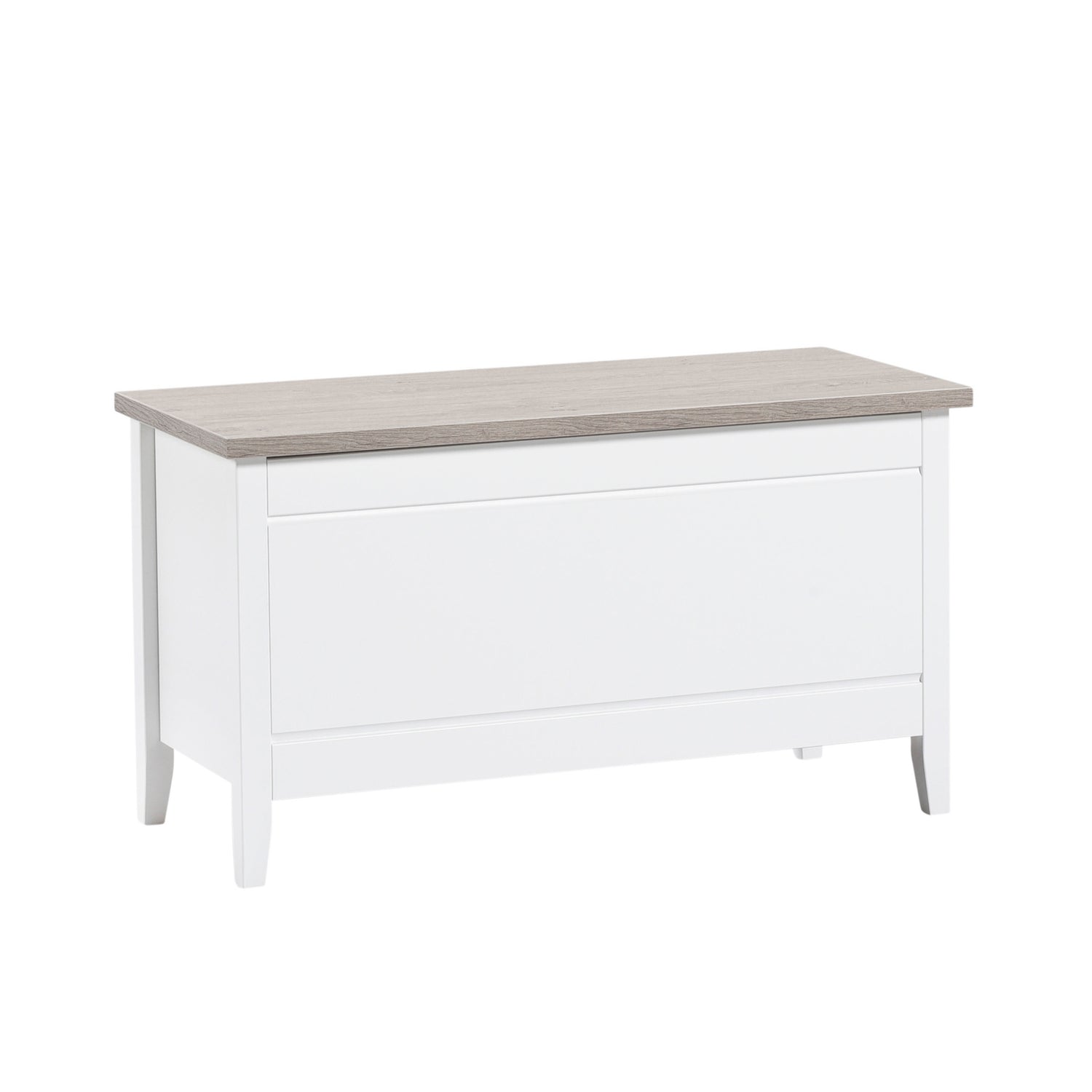 Saara-säilytysarkku valkosaarninvärisellä kannella.