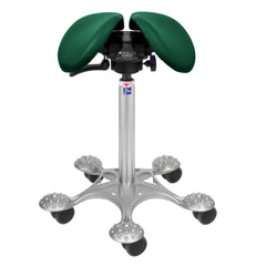 Nahkaverhoiltu Salli SwingFit -satulatuoli, vihreä.