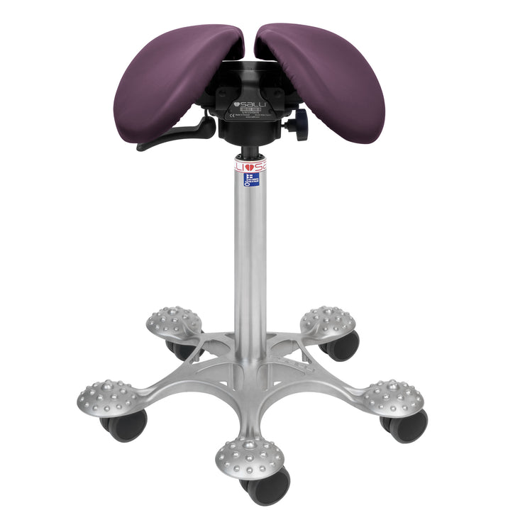 Nahkaverhoiltu Salli SwingFit -satulatuoli, violetti.