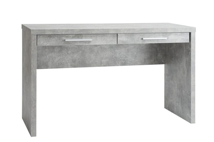 Shape-sarjan leveä työpöytä laatikoilla, harmaan betoninvärisenä.