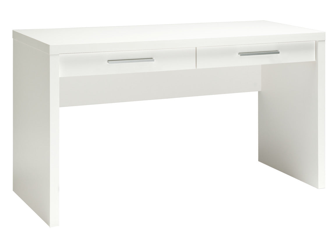 Shape-sarjan leveä työpöytä laatikoilla, valkoinen.