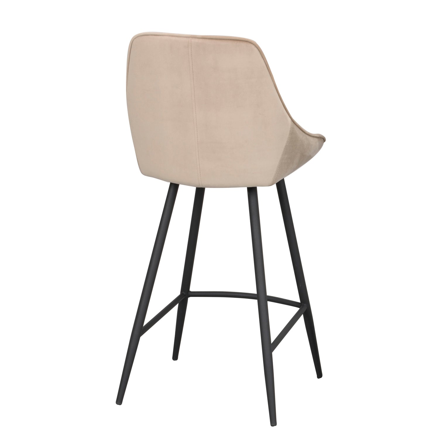 Sierra-baarituoli beigenvärisellä samettimaisella kangasverhoilulla.