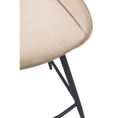 Sierra-baarituoli beigenvärisellä samettimaisella kangasverhoilulla.