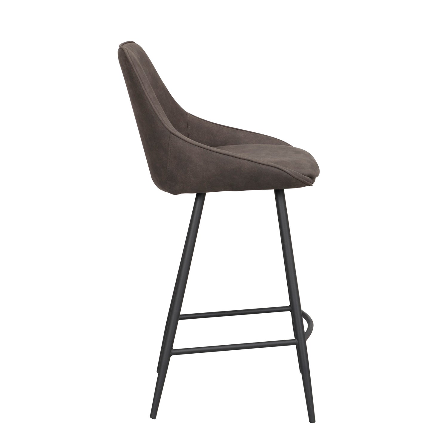 Sierra-baarituoli tummanharmaalla kangasverhoilulla.