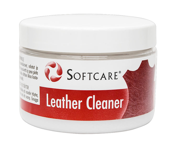 Softcare nahanpuhdistusaine puhdistaa hoitavasti säilyttäen nahan luontaisen kimmoisuuden ja kuivattamatta nahkaa.