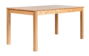 Sonja-ruokaryhmän pöytä 120 x 80 cm, luonnonvärinen koivu. Pöytä jatkettuna keskeltä 40 cm jatkopalalla.