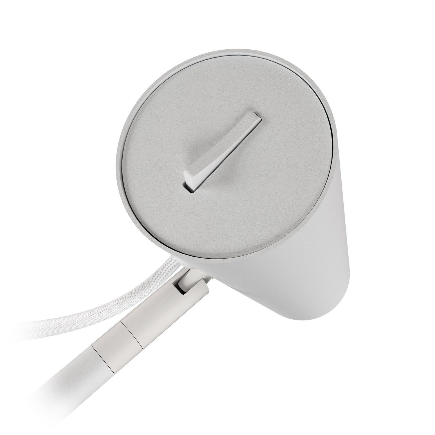 Kuvassa on Spot-seinävalaisimen spottivalon tausta mattavalkoisena. Valon katkaisija on spotin päällä.