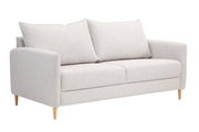 2-istuttava Stockholm-sohva vaaleanharmaalla Diamonds 104 -kankaalla. Sohvassa on 12 cm korkeat luonnonväriset tammijalat.