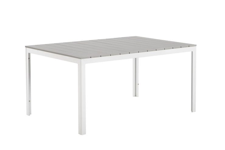 Valkoinen/harmaa Suvi Aintwood -ruokapöytä koossa 150 x 90 cm.
