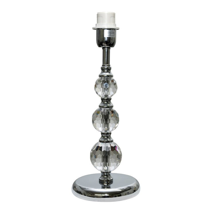 Trophy-pöytävalaisimen runko on 39 cm korkea kristallein koristeltu krominvärinen pöytälampun jalka.