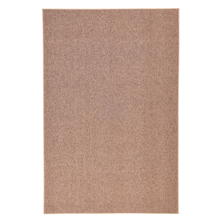 Laadukas kotimainen sileäksi kudottu Tweed-matto vaaleanruskeana.