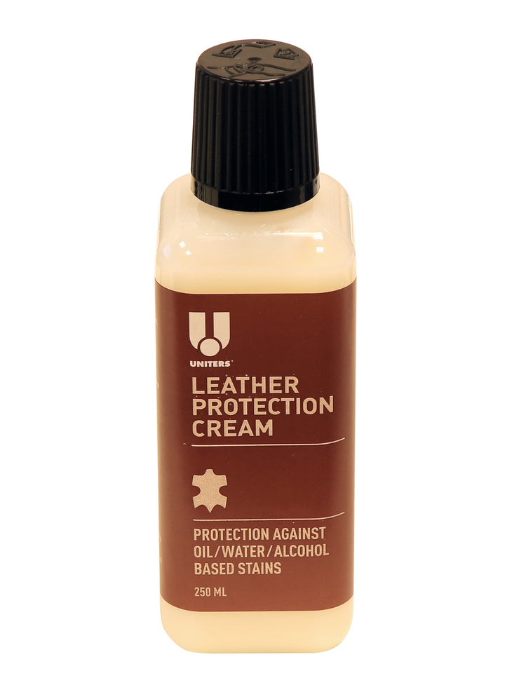 Uniters -tuotesarjan Leather Protection Cream on hoito- ja suoja-aine nahalle.