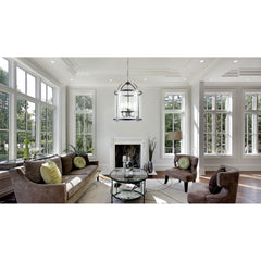  Valtava Venetsia-kattolyhty soveltuu niin vanhaan hirsimiljööseen, kuin vastapainoksi hyvinkin moderniin ja pelkistettyyn ympäristöön.