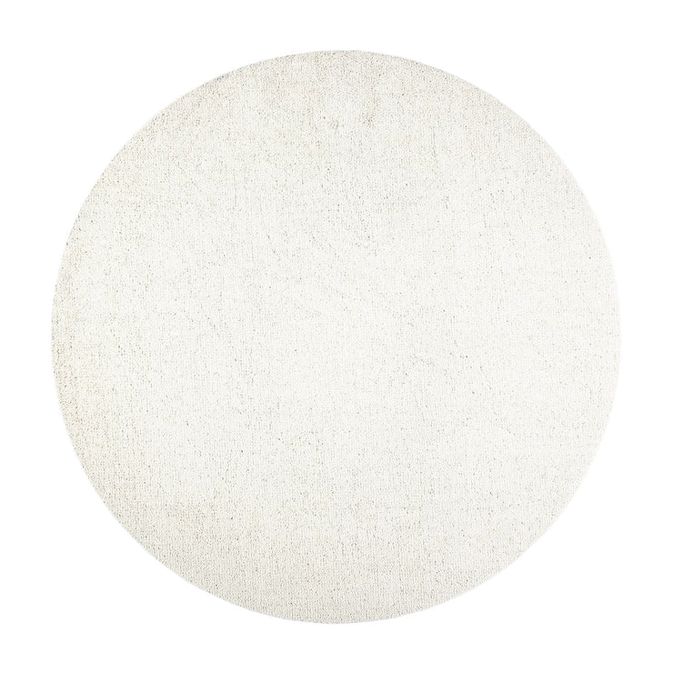 Viita-matto pyöreänä, kuvassa valkoinen väri.