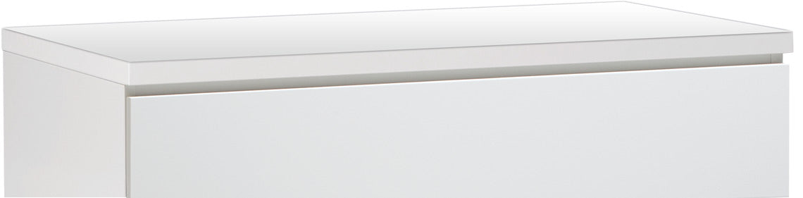 Viiva-sarjan kalusteisiin sopiva lasikansi on 4 mm paksua karkaistua lasia, väri valkoinen.