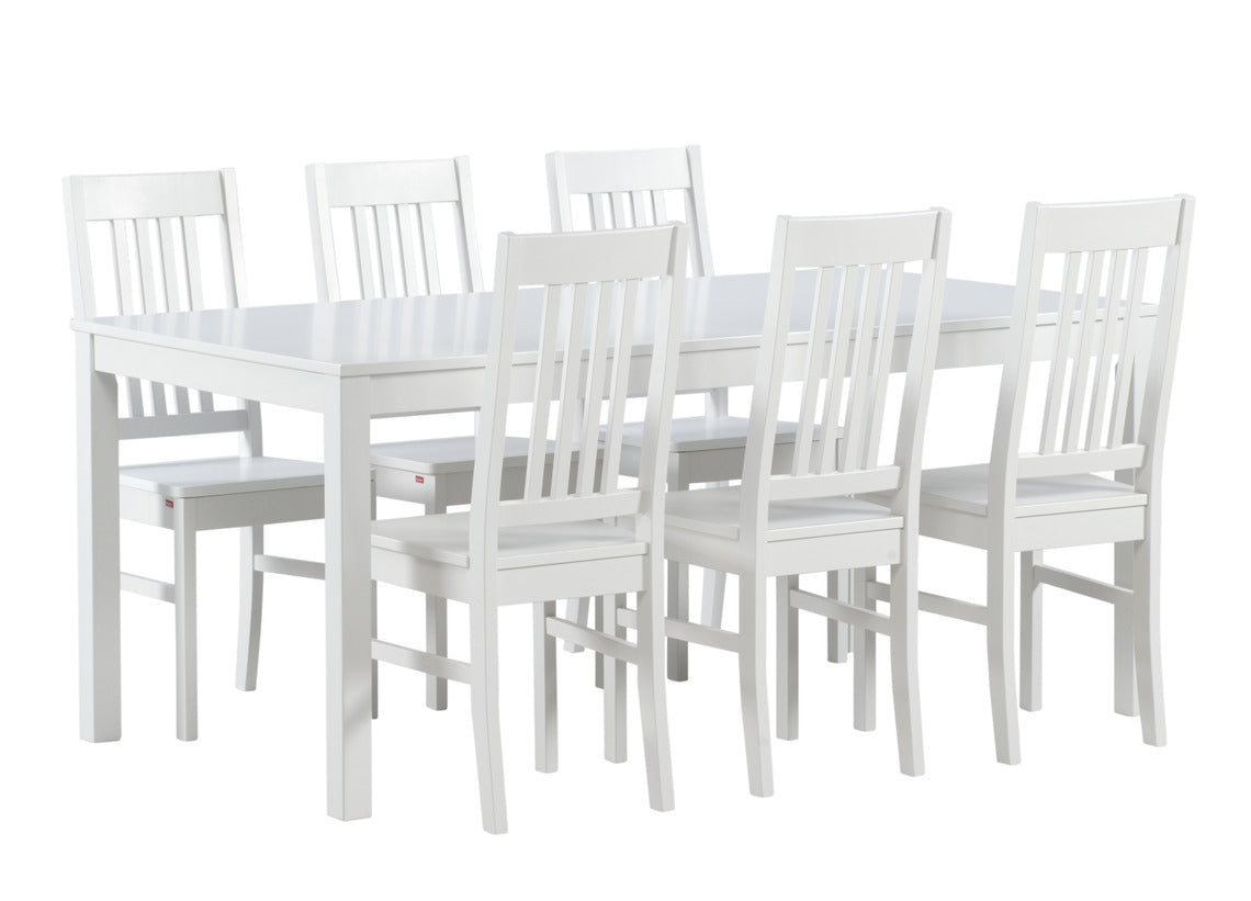 Kaisla/Puro  hengen ruokailuryhmä valkoisena.