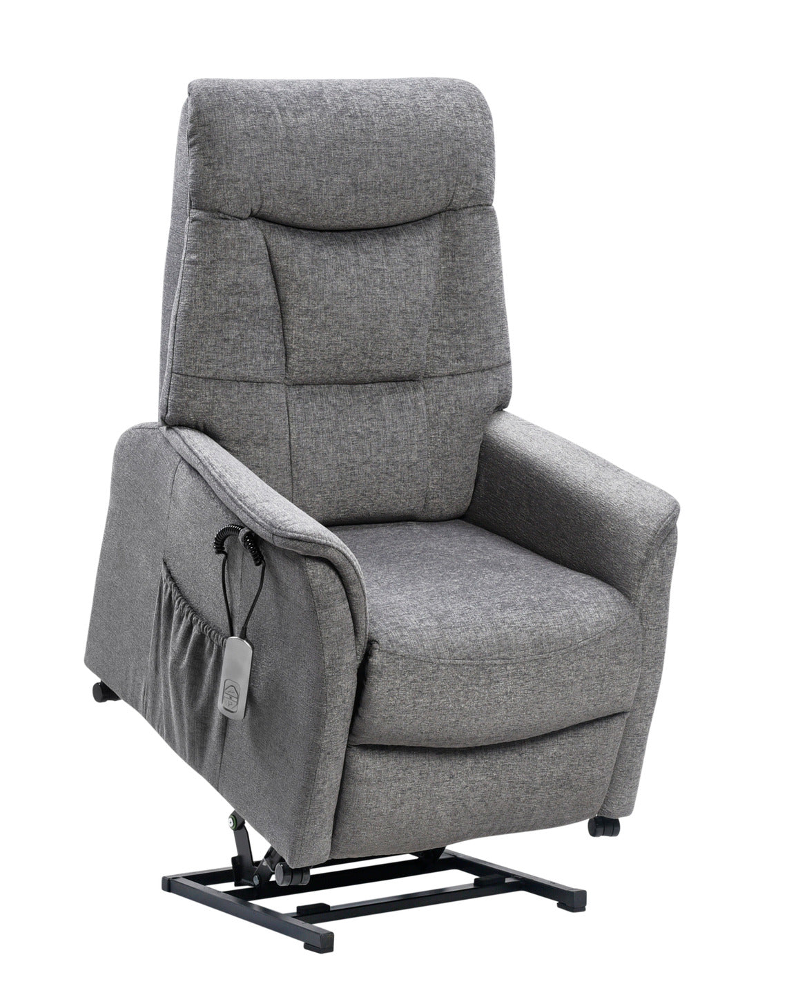 Meeri-seniorituolissa sähköinen mekanismi, joka kallistaa ja nostaa istuinta eteenpäin.