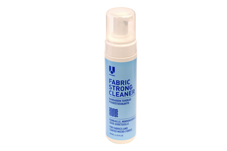 Fabrig Strong Cleaner Vahva -puhdistusvaahto sopii kankaiden ja tekstiilien puhdistamiseen.