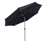 Musta 270 cm aurinkovarjo kallistusmekanismilla.