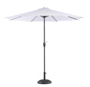  Valkoinen aurinkovarjo 270 cm ja varjonjalka 25 kg