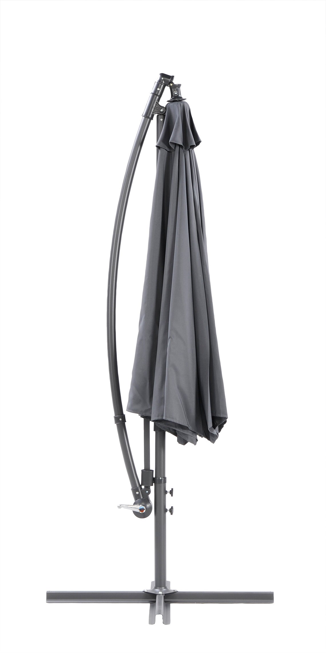 Harmaa sivuvarjo suljettuna.