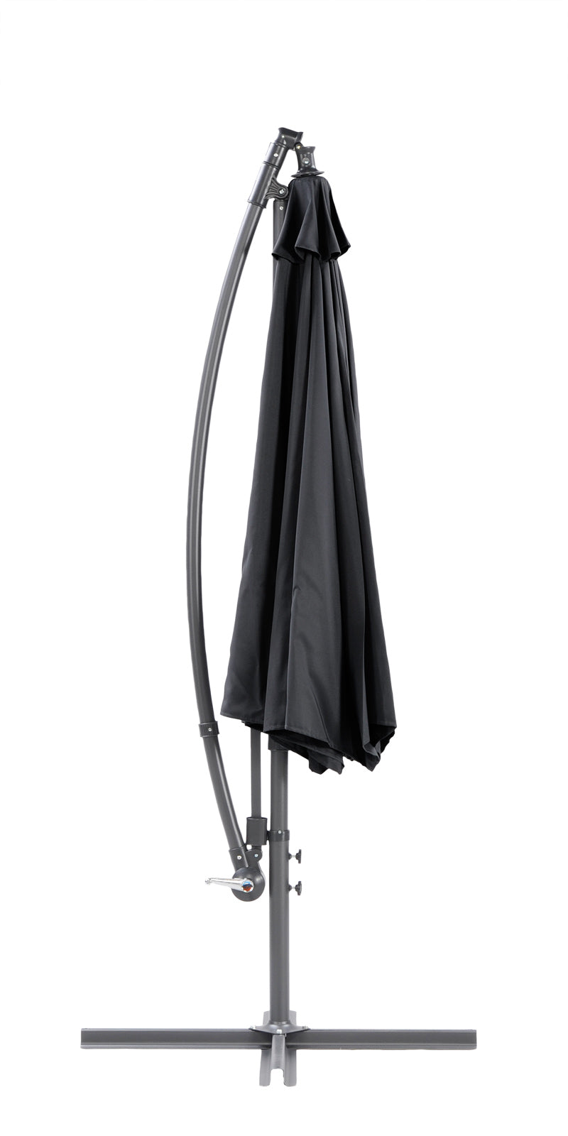 Musta sivuvarjo suljettuna.