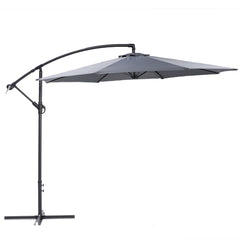 Suuri 300 cm sivuvarjo harmaana.