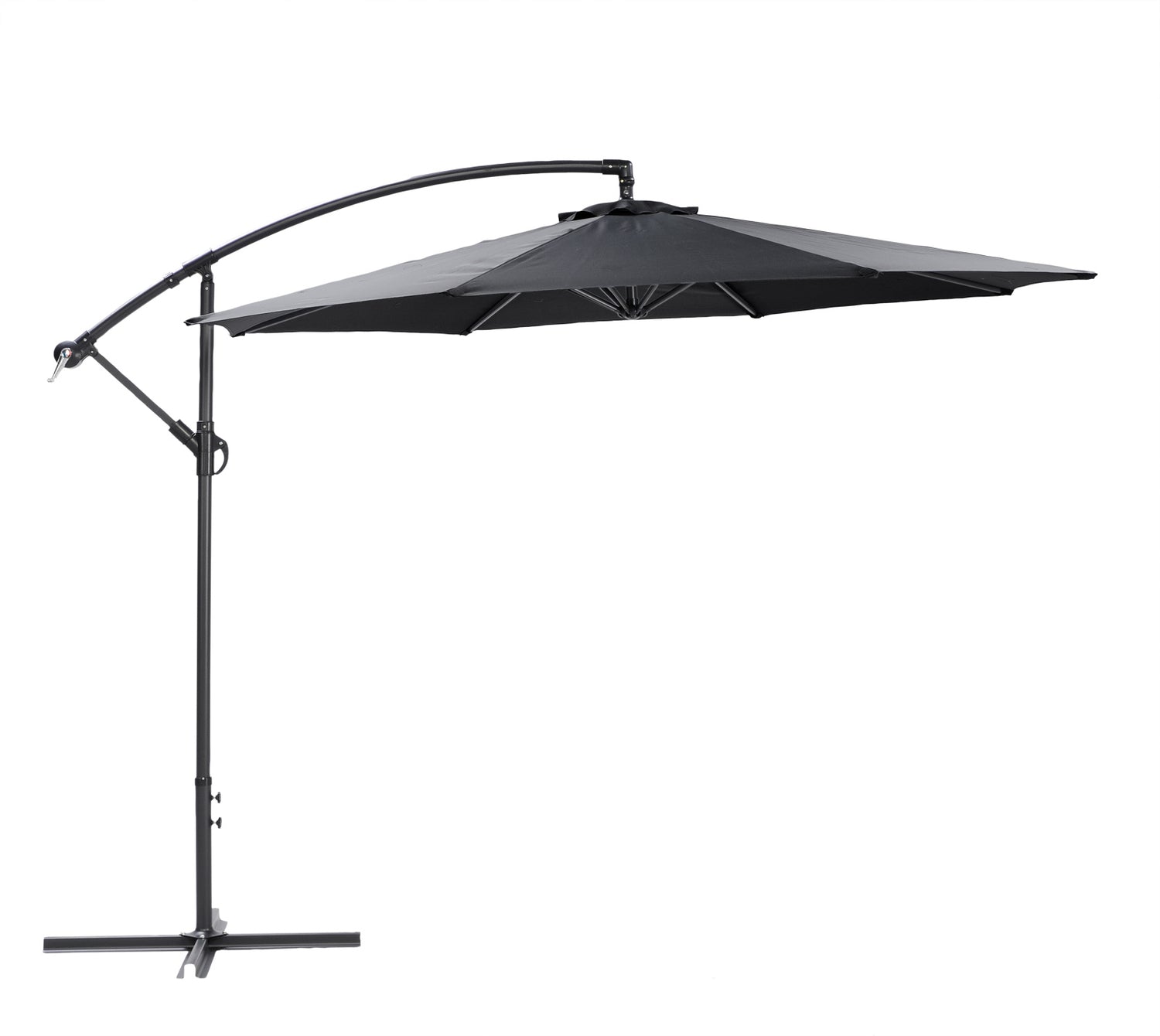 Suuri 300 cm sivuvarjo mustana.