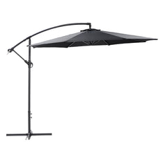 Suuri 300 cm sivuvarjo mustana.