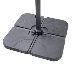 Aurinkovarjon jalan painot 4 x 25 kg.